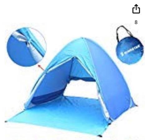 Photo Portable PopUp Beach Tent  2 Beach Bed $1