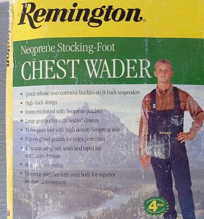Photo Remington NEW OLD STOCK Chest Waders Neoprene Stocking-Foot XL UNUSED $35