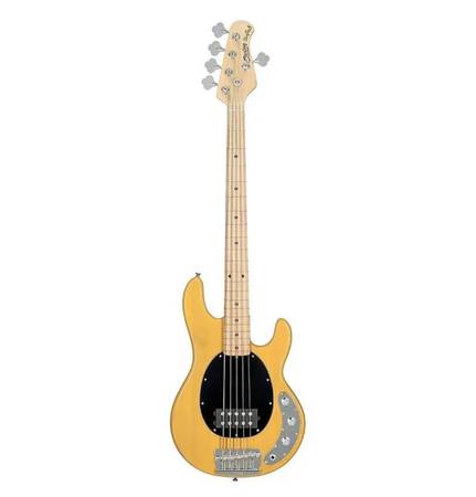 Sterling RAY25CA StingRay 5-String Bass (Butterscotch, Hard Maple Fretboard) $400