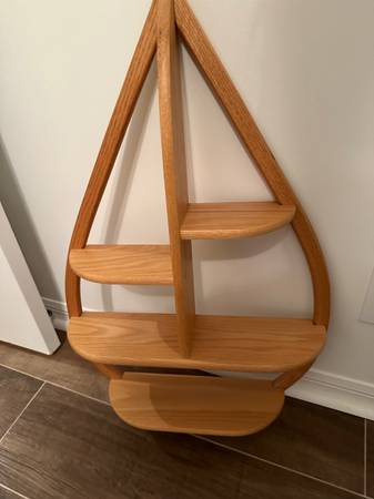 Photo Wood shelf - teardrop shape $35