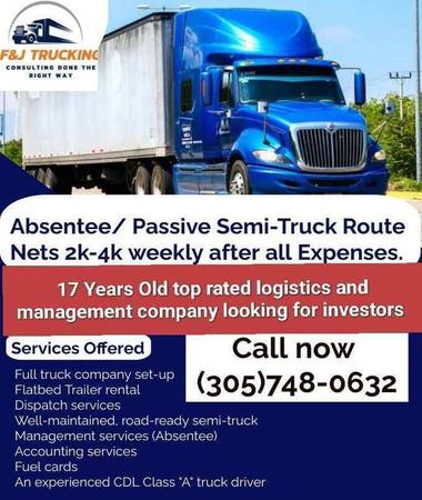 Photo top rated logistics and management company looking for investors