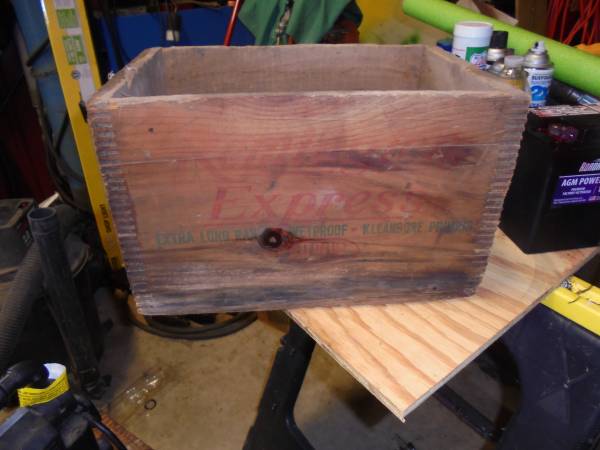 Photo 2 old wood ammo crates $50