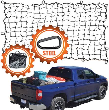 Photo 4x6 Truck Cargo Net for Pickup Truck Bed Stretches to 8x 12 NEW $30