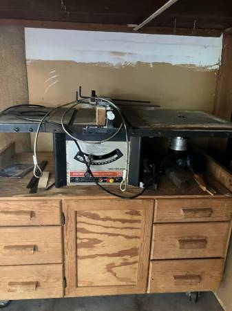 Photo Craftsman Table Saw, Router and Drill Press $100