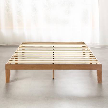 Photo Mellow 12 Classic Solid Wood Platform Bed Frame wWooden Slats $175