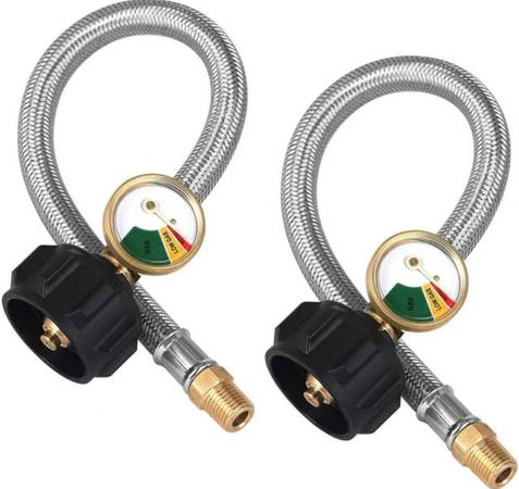 Photo Mensi RV Propane Pigtail Hose for Two-Stage Dual Regulator with Gas Leakage Gaug $43