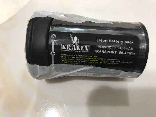 Scuba - New Rechargable Battery for Kraken 3000 Dive Light $45