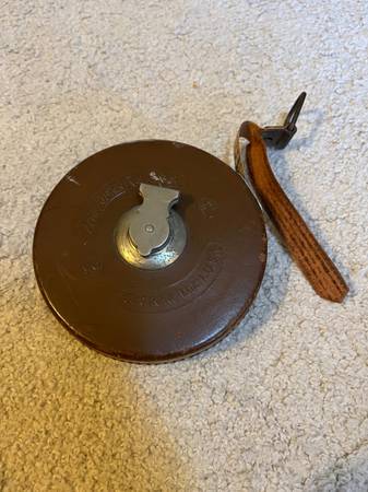 Photo Vintage Leather Lufkin Rule Co. 50 Ft Woven Tape Measure $20
