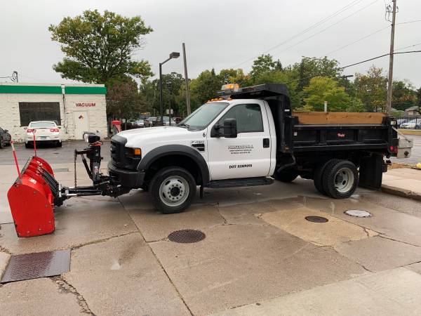 2008 Ford F450 4x4 Dump Truck With Spreader And Plow 32900 Mendota