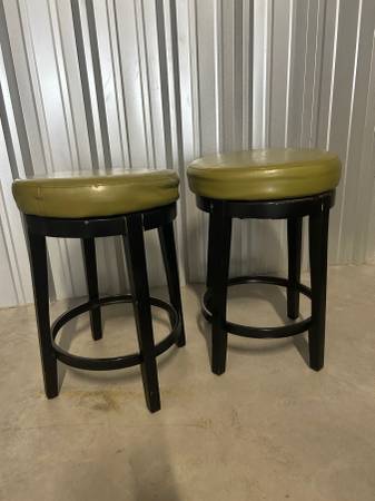 Photo 2 Olive Pier One Swivel Bar Stools 25 High to the Seat $50