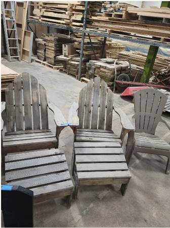 Photo Adirondack Chairs w footrest $100