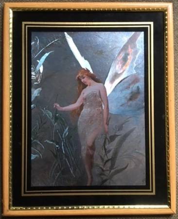 Photo Angel With Wings Hologram-8 x 10 gold frame,black matready to hang $25