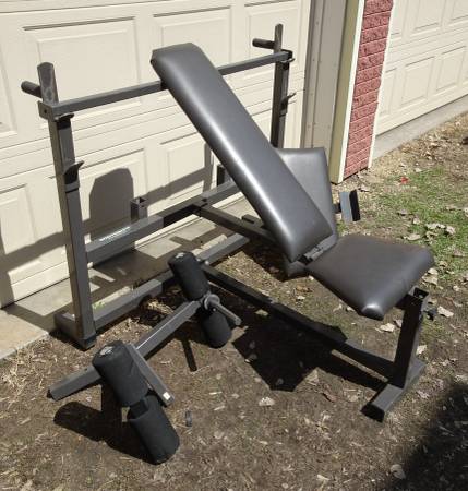 Photo BODYSMITH Adjustable Incline Weight Gym Bench Reversible Squat Rack $395