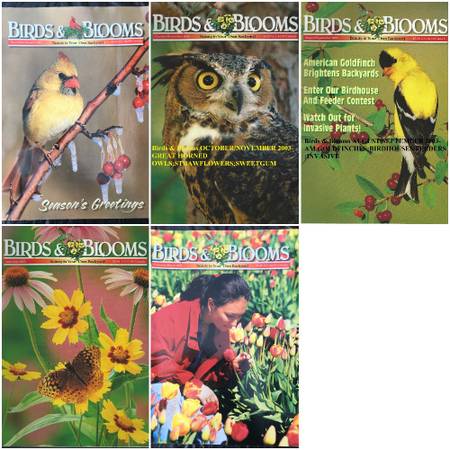 Photo Birds  Blooms magazines-2001-2005 issues-for DecoupageCollage art $50