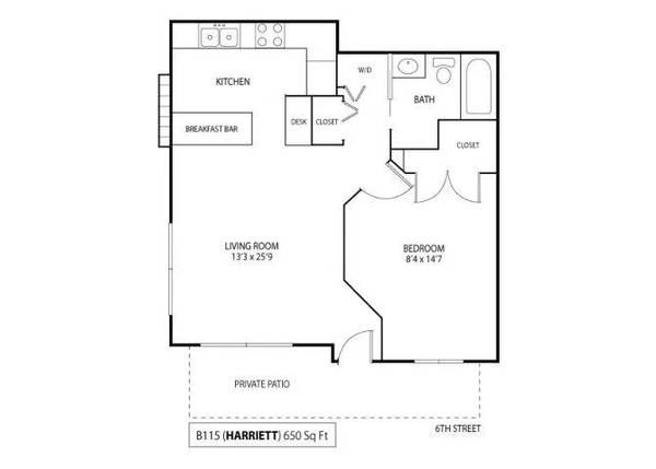 CHARMING ONE BEDROOM with 2 months free $1,403
