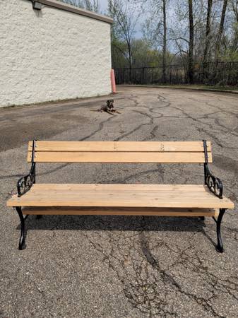 Classic wooden cast iron park bench $250