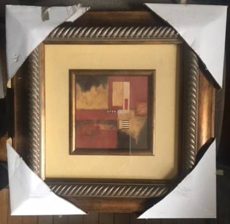 Contemporary Abstract Art Picture-15 x 15 wood frameornatematted $25
