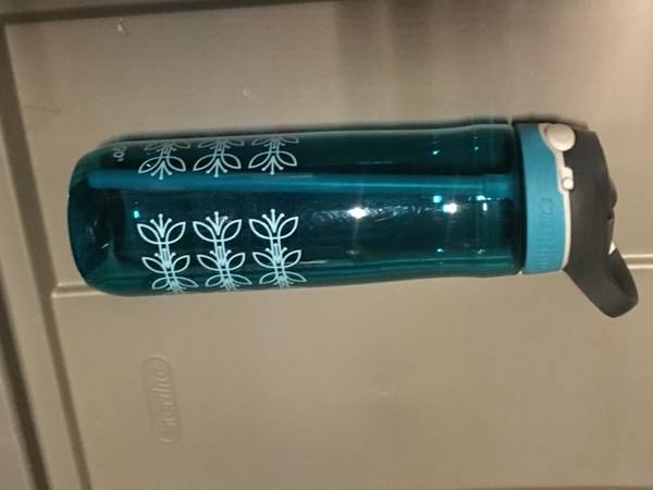 Photo Contigo water bottle, pop-up autospout, straw. Aqua, floral. New $10