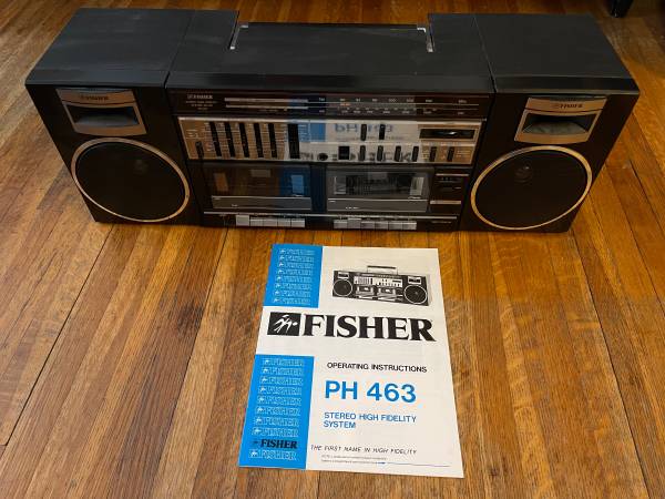 Photo Fisher PH463 Stereo High Fidelity System Boom Box wManual $100