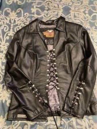 Photo Harley Davidson Jacket Soft Leather Side Zipper Like NEW Womans L $95