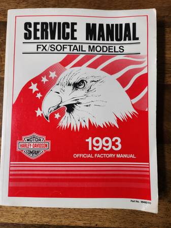 Photo Harley Davidson Service Manual for 1993 FX Softail Models $90