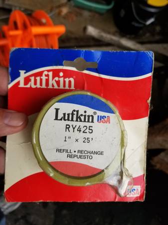 Photo Lufkin 25 foot tape measure replacement tape. $10