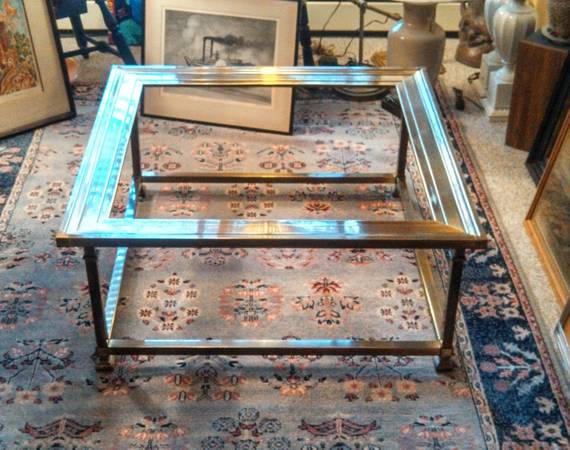 Photo MasterCraft Solid Brass Coffee Table and 2 Matching End Tables $595