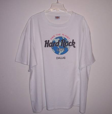 Photo Mens Save The Planet Hard Rock Cafe Dallas T-Shirt, One Size Fits All $15
