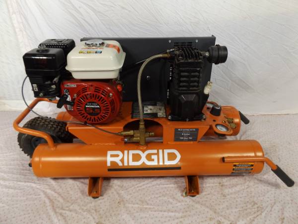 Photo NEW RIGID Portable Air Compressor HONDA 5.5 HP Engine 9 Gallon 2 Tanks $1,000
