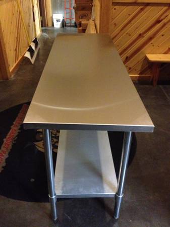 New 24x72 stainless steel work table AVAILABLE FOR IMMEDIATE PICK UP $260