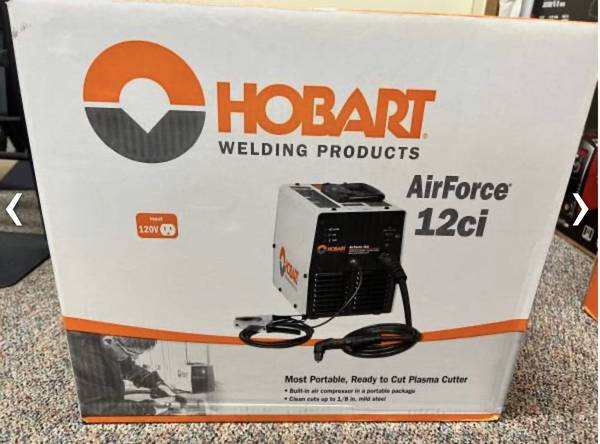 New Hobart Airforce 12ci Plasma Cutter with built in Air Compressor $800