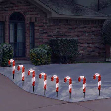 Photo Pathway Lights LED Lawn Stakes 8 Pieces Buy Cheap now Candy Cane desig $69