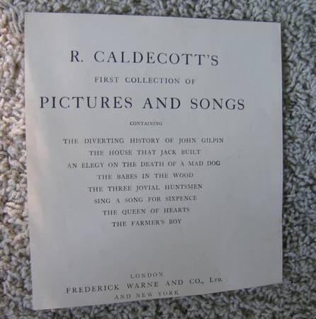 R. Caldecotts First Collection of Pictures and Songs $20