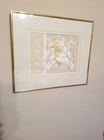 Photo Rabbit and Stars Paper Art Framed $30