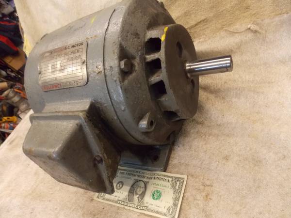 Photo Reliance 2HP 230v 3ph Electric Motor 1740rpm 78 Metal Lathe Replace $149