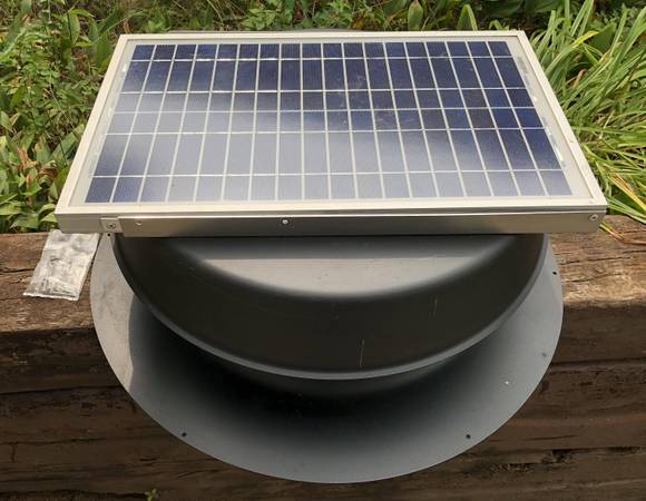 Photo Solar Powered Adjustable Exhaust Fan - NEW $195
