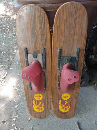 Photo The Hustler Trick Waterskis 40 Pair Of 40 Wood Water Skis Lake Region $120