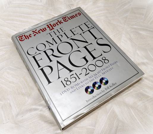 Photo The New York Times The Complete Front Pages, 1851-2008 w 3 Cds Hardcv $15