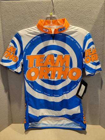 Womens New Small Bicycle Bike Jersey, Pockets, Zipper Team Ortho $25