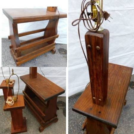 Photo Wooden l table2 wooden ls-handmadeRustic Cabin Decor,vintage $100