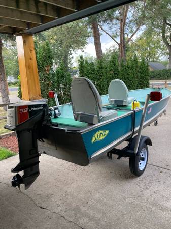14 Lund Boat (1973, RARE) with 9.9HP Johnson plus extras  $1,250