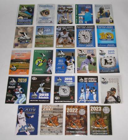 1999-2023 Missoula Osprey-Paddleheads Schedule Collection $75