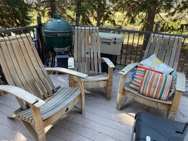 Photo 3 Wine Barrel Adirondack Chairs $300