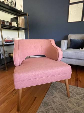 Photo Midcentury mod PinkRose upholstered chair from Cost Plus World Market $70