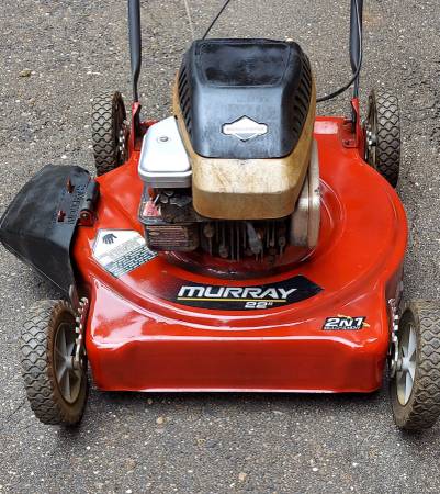 Photo Murray 22 Gas Lawn Mower, Side Discharge, Mulches 4.5 HP BS Engine $89