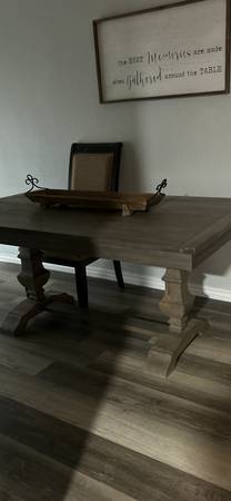 Photo Pier One Grey Wood Dining Table $300