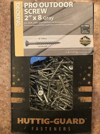 Photo 5 boxes of outdoor deck screws, star head $15