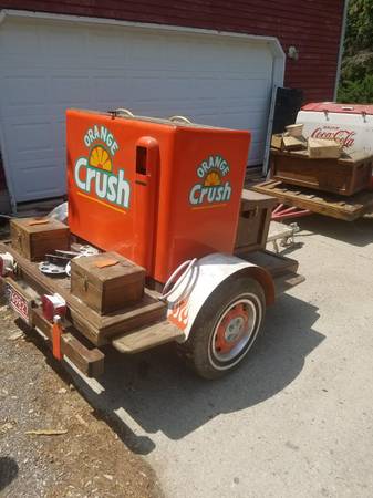 Photo vintage orange crush cooler trailer $1,200