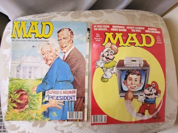 Photo MAD magazine 292 Super Mario (Jan 1990)  315 George Bush (Dec 1992) $20