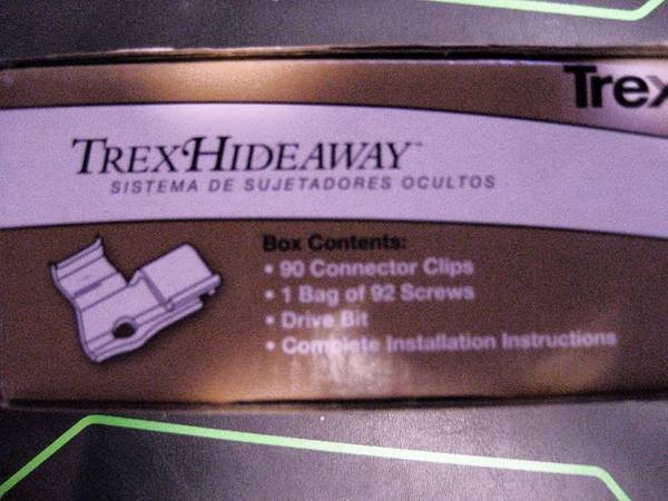 Photo Trex Hideway connector clips $30
